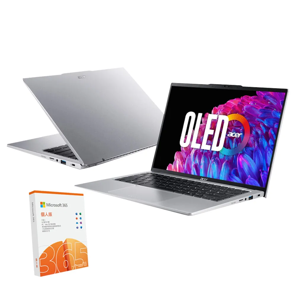 【Acer 宏碁】微軟M365組★14吋Ultra9 AI筆電(Swift Go/EVO/SFG14-73-9896/Ultra 9-185H/32G/1T/W11/OLED)