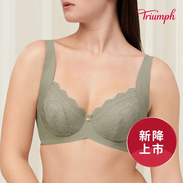 Triumph 黛安芬 FLORALE 牡丹系列 無襯纖型內衣 D-E(醉綠色)