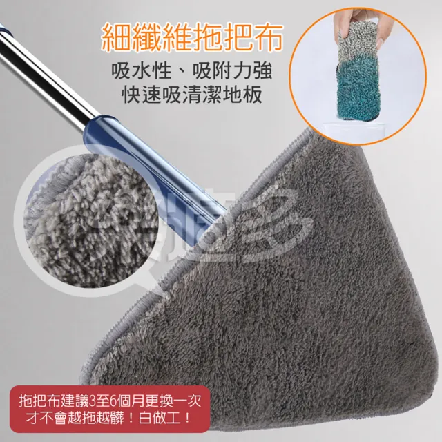 【樂適多】免手洗三角拖把布 3片布組  MO7071(拖把布)