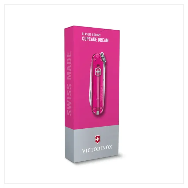 【VICTORINOX 瑞士維氏】Cupcake Dream 經典7用瑞士刀款 58mm/ 透桃紅色(0.6223.T5G)
