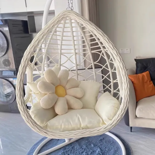 【YouPin】北歐室內吊籃陽臺單人田園仿藤椅吊椅成人搖椅秋仟家用現代免打孔(吊椅)