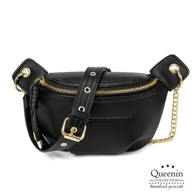 【DF Queenin】雙11 韓版百搭小眾設計ins腰包單肩斜背胸前包
