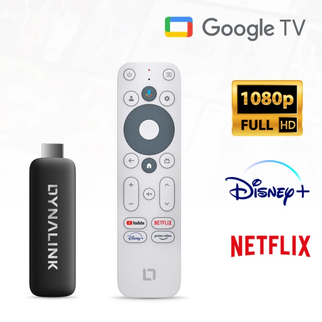 【Dynalink】Google TV 2K QHD 智慧電視棒 GT-18(基礎入門款 / Netflix Disney+ 雙授權)