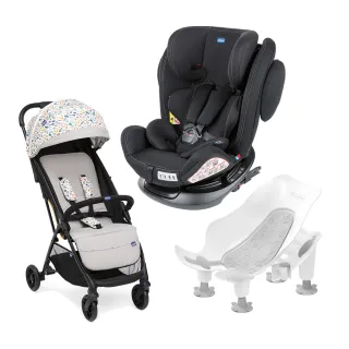 【Chicco 官方直營】Unico Plus isofix安全汽座+Glee嬰兒手推車+3in1寶寶可樂椅(成家方案)