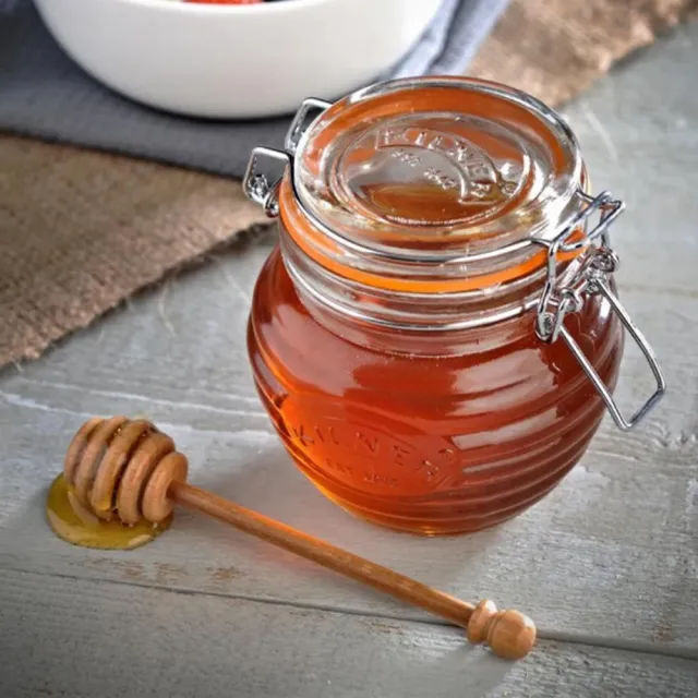 【KILNER】英國品牌蜂蜜玻璃密封罐附蜂蜜勺-400ml(保鮮罐/玻璃罐)