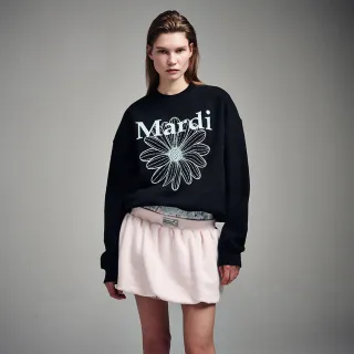 【MARDI MERCREDI】雙11印花大學TEE 黑色 經典小雛菊 純棉 SWEATSHIRT FLOWERMARDI