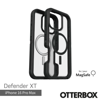 【OtterBox】iPhone 16 Pro Max 6.9吋 Defender XT 防禦者系列保護殼-黑透(支援MagSafe)