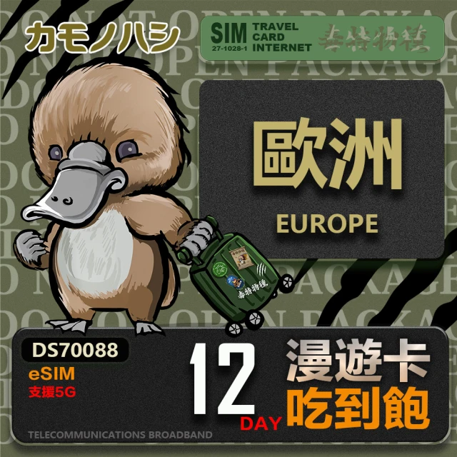 鴨嘴獸Platypi.IF 歐洲eSIM 漫遊卡 22日吃到