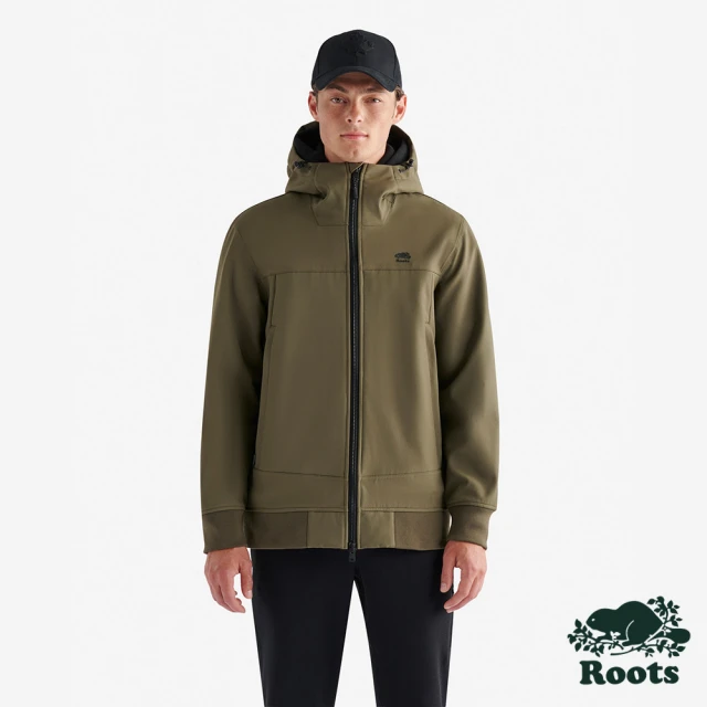 Roots Roots男裝- MOUNTAINEER SOFTSHELL 連帽外套(綠色)