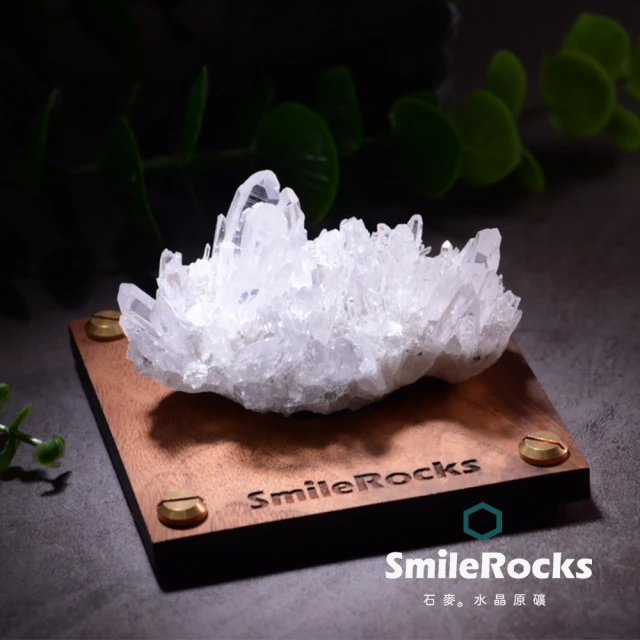 SmileRocks 石麥 石麥水晶原礦 白水晶簇原礦 No.622060981(SmilePad 9X9底板)