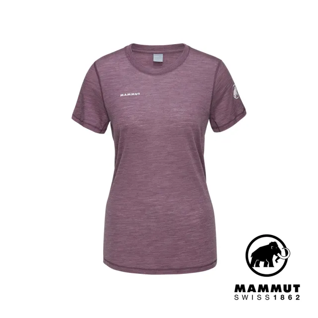 【Mammut 長毛象官方直營】Tree Wool FL T-Shirt W 羊毛混紡快乾抗臭短袖T恤 波動紫 女款 #1017-06670