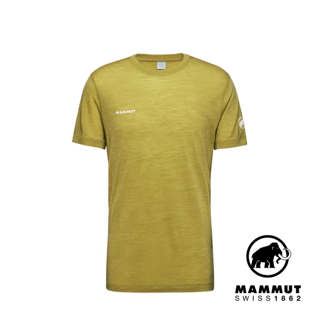 【Mammut 長毛象官方直營】Tree Wool FL T-Shirt Men 羊毛混紡快乾抗臭短袖T恤 光暈黃 男款 #1017-06660