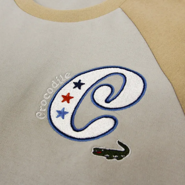 【Crocodile Junior 小鱷魚童裝】『小鱷魚童裝』LOGO刺繡設計拉克蘭袖T恤(產品編號 : U66413-15 小碼款)
