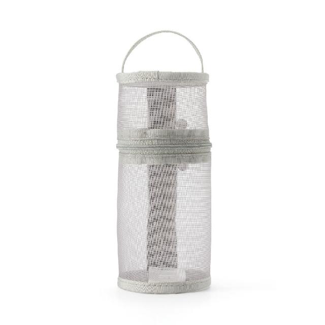 【MUJI 無印良品】尼龍網眼縱橫兩用筆袋/灰.約直徑75x高177mm