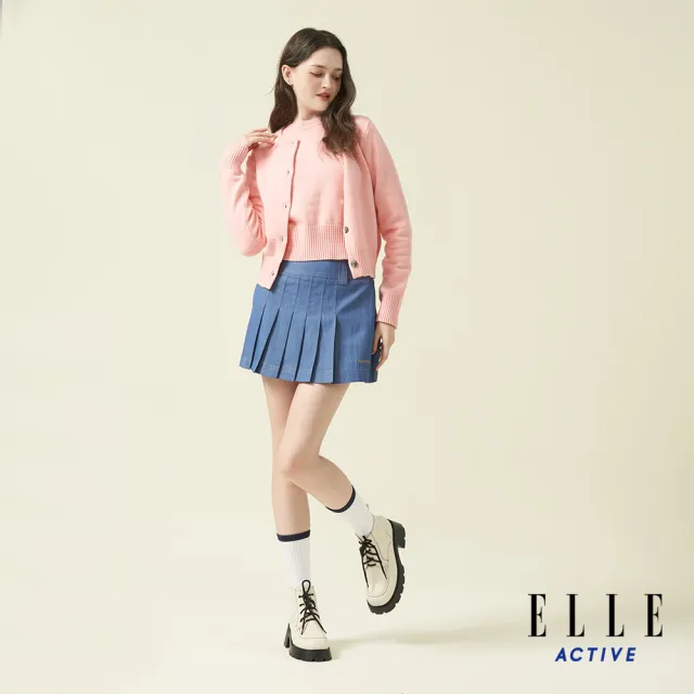 【ELLE ACTIVE】女款 簡約百搭針織外套-淺粉色(EA24A2W5501-71)
