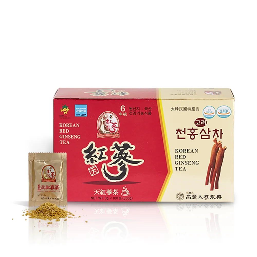 【振興高麗人蔘】高麗天紅蔘茶 100入禮盒(哈囉高麗蔘茶-咖啡因掰掰-)