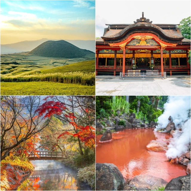 吉航旅遊 精緻假期九州福岡別府阿蘇山太宰府旅人列車萌熊電車湯布院雙鐵道遊船三大蟹溫泉5日-長榮航空