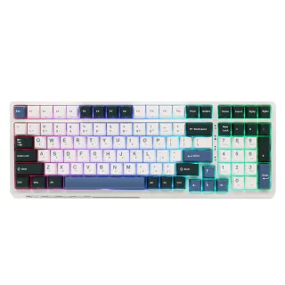 【RK ROYAL KLUDGE】RK G98機械鍵盤 藍牙三模PBT鍵帽 100鍵K黃軸 RGB 藍色潮汐 中文注音(原廠保固一年)