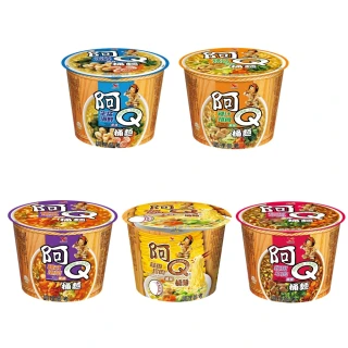 【阿Q桶麵】風味桶12入/箱(雞汁排骨/紅椒牛肉/生猛海鮮/韓式泡菜/蒜香珍肉  TQF微笑標章)