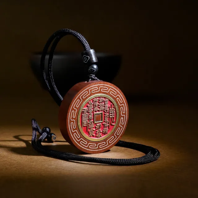 【米蘭精品】現貨+預購 道家掛件項鍊吊墜(鑲銀回紋山鬼花錢男女飾品2款74if10)