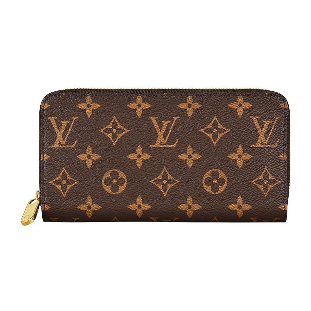 【Louis Vuitton 路易威登】LV M41896 ZIPPY花紋LOGO帆布12卡拉鍊長夾(罌粟紅)