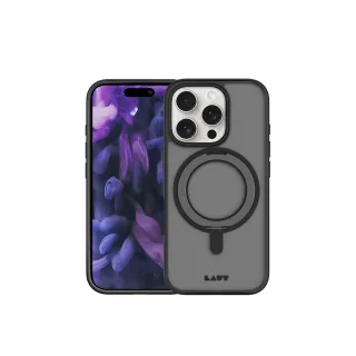 【LAUT 萊德】iPhone 16 Pro 磁吸360支架簡約耐衝擊保護殼-霧黑(支援MagSafe功能)