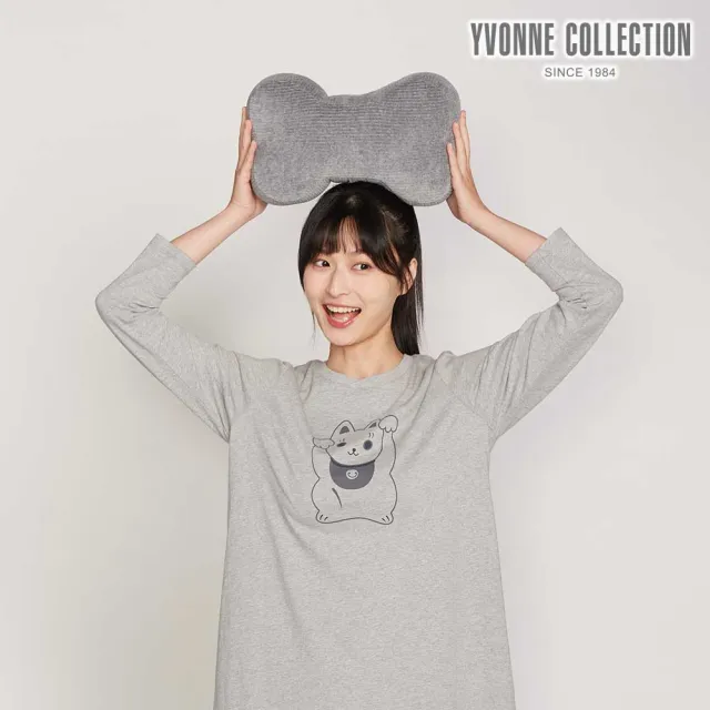 【YVONNE 以旺傢飾】坑條車用骨頭頸枕-岩石灰(台灣製)