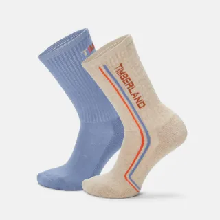 【Timberland 官方旗艦】女款雙色復古中筒襪兩入組(A5ZEJ280)