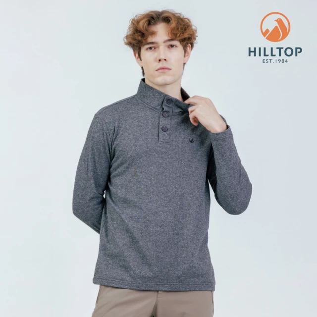 Hilltop 山頂鳥 ZISOFIT POLYGIENE抗菌吸濕快乾保暖刷毛上衣 男款 黑｜PH51XML8ECA0