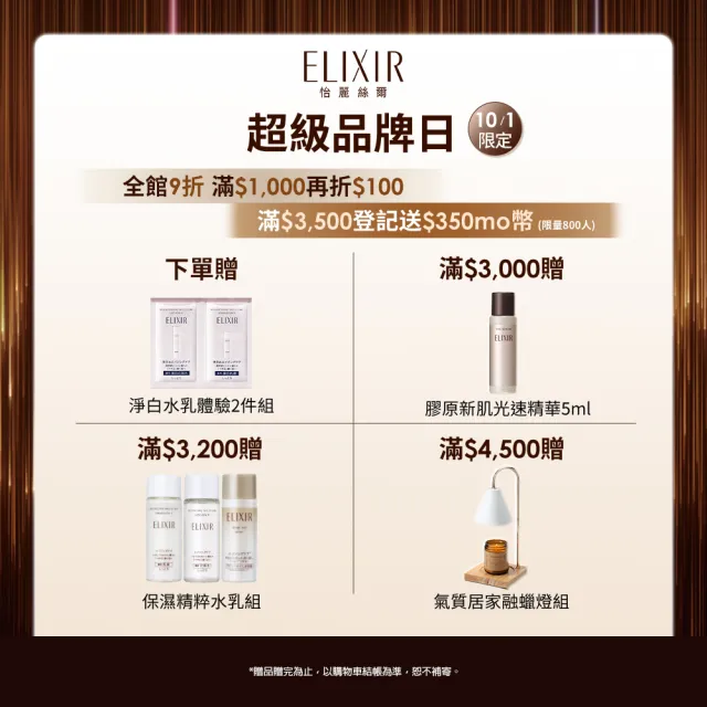 【ELIXIR 怡麗絲爾】明星A醇加大閃耀組(抗皺精華22g/A醇小金管)