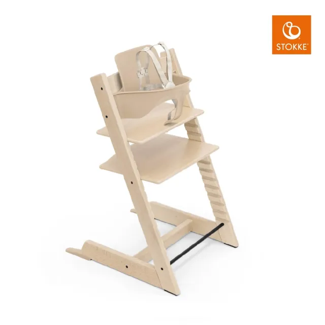 【STOKKE 官方直營】Tripp Trapp成長椅6m+入門組合-櫸木 天然色&水洗白(兒童/餐椅/學習椅)