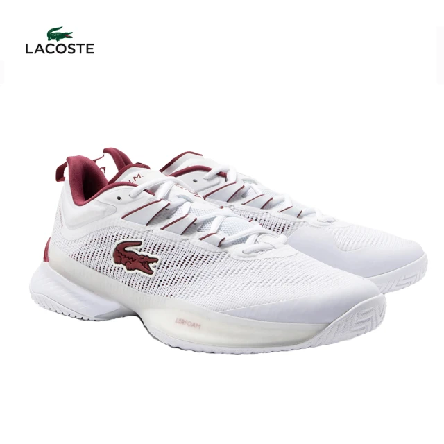 LACOSTE 網球鞋 AG-LT23 Ultra 男鞋 白紅(附紙袋．加贈運動襪)