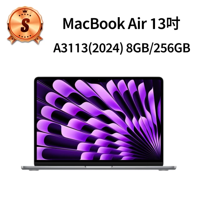 Apple S級福利品 MacBook Air 13吋 M3 八核心CPU 十核心GPU 8GB 記憶體 256GB SSD(2024)