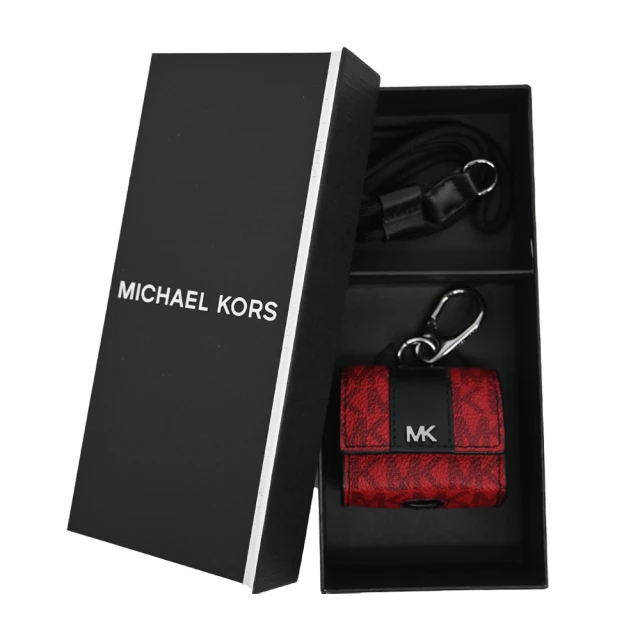 Michael Kors GIFTING紅色滿版LOGO造型背包吊飾/鑰匙圈/AIR PODS收納(附贈禮盒/掛繩)