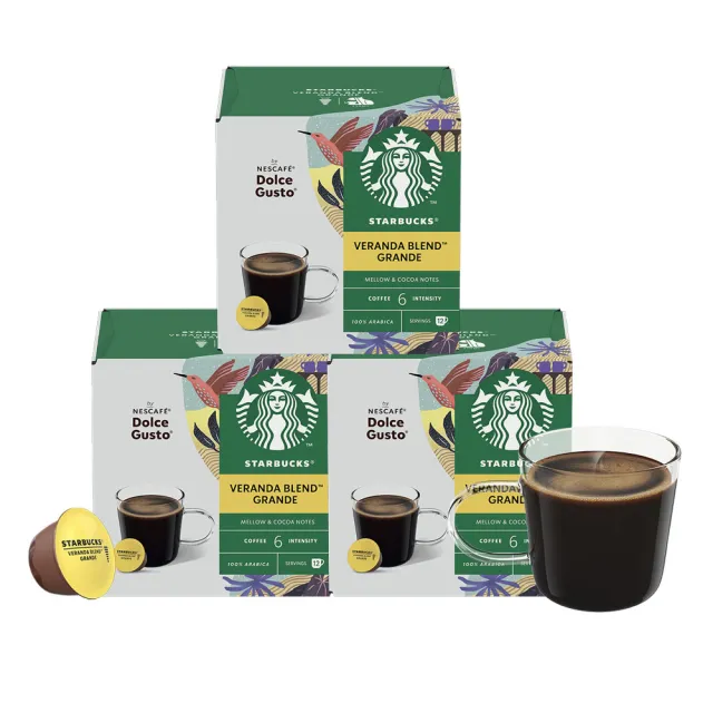 【NESCAFE Dolce Gusto-週期購】STARBUCKS 星巴克咖啡膠囊12顆x3盒(口味任選;適用雀巢多趣酷思咖啡機)