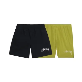 【NIKE 耐吉】Stussy x Nike Nylon Short 聯名款 短褲 黑/螢光綠 FJ9168(褲子 經典短褲 防水  服飾)