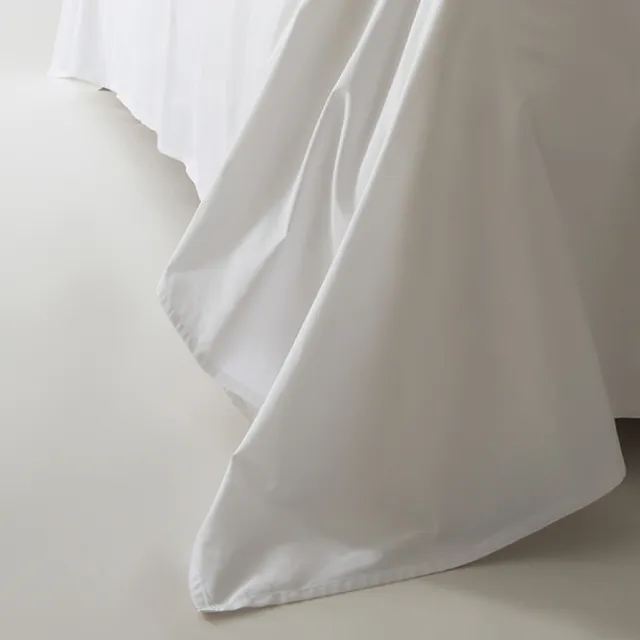 【Beauty Style】台灣製 超細免燙白色平單床單隔離單-雙人特大280X300cm(五星飯店專用/旅行趣)