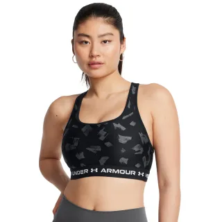 【UNDER ARMOUR】UA官方直營 女 Crossback 中衝擊運動內衣_1361042-009(黑色)