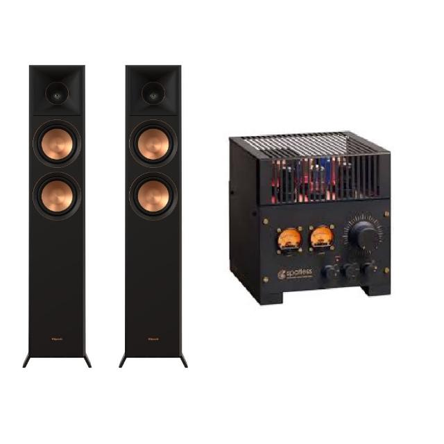 【Klipsch】兩聲道 RP-5000F II落地型喇叭-黑檀+ Spotless A1前管後晶 綜合擴大機(二聲道、喇叭、音響)