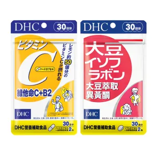 【DHC】美魔女必備組(維他命C+B2 30日份+大豆萃取異黃酮30日份)