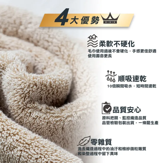 【non-no 儂儂】3條裝 最乾淨柔軟吸水毛巾(100%純棉 天然無添加 超瞬吸結構)
