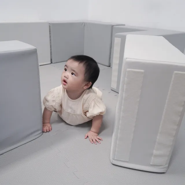 【PatoPato】Hipopo方塊遊樂城堡6入組+嬰幼兒60ｘ60ｘ3cm雙色地墊x9片(城堡+地墊超值組)