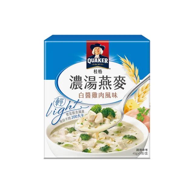 【QUAKER 桂格】濃湯燕麥系列口味任選(鮮蔬蘑菇/番茄牛肉/奶油玉米/白醬雞肉/洋蔥起司/水果優格/可可鮮莓)