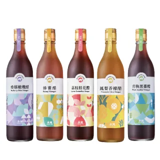 【永禎】經典濃醇水果醋600mlx2瓶 任選(蜂蜜醋/鳳梨香檬醋/荔枝桂花醋/青梅黑棗醋/桑葚橄欖醋)
