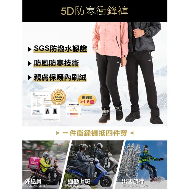 【JU SHOP】SGS認證!男女款軟殼防寒 加絨保暖 衝鋒褲 休閒褲 長褲 刷毛褲(全站最低價/內刷毛/防潑水)