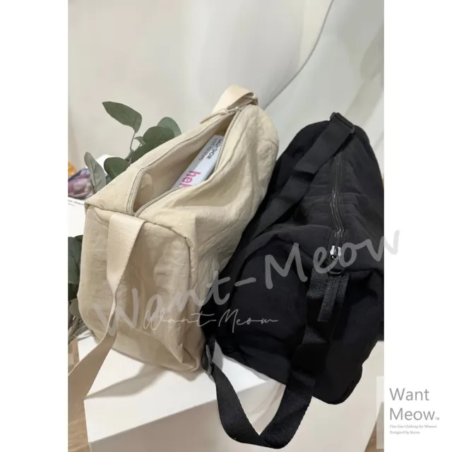 【Want-Meow】必推!/韓系極簡風超百搭輕量大容量空氣包/肩帶長度可調整(大容量輕量包/肩帶可調整)
