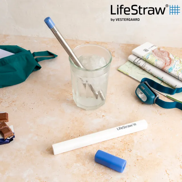 【LifeStraw】SIP 不鏽鋼生命淨水吸管｜淡藍色(過濾髒水 濾水 旅遊 登山 健行 露營 急難 求生)
