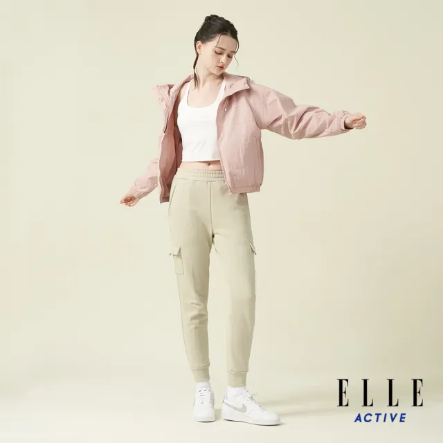 【ELLE ACTIVE】女款 防潑水機能連帽夾克外套-灰粉色(EA24A2W6102#72)