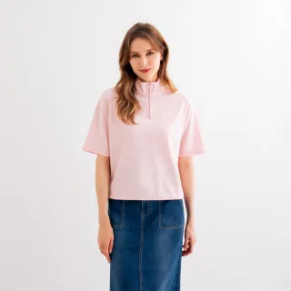 【Arnold Palmer 雨傘】女裝-半開襟下擺抽繩上衣(淺粉色)