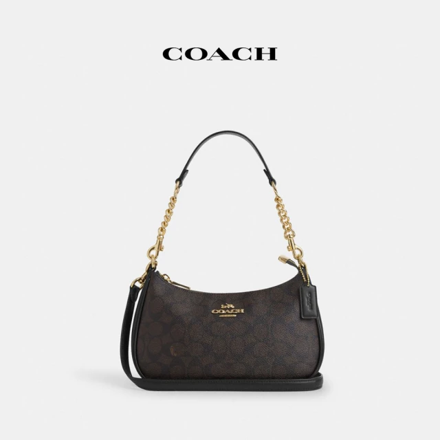 COACH 經典LogoTERI單肩包-IM/胡桃木色/黑色(CV933)